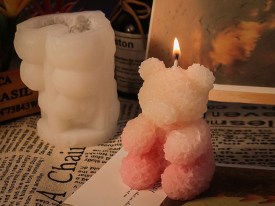 Molde silicona osito grande rosas